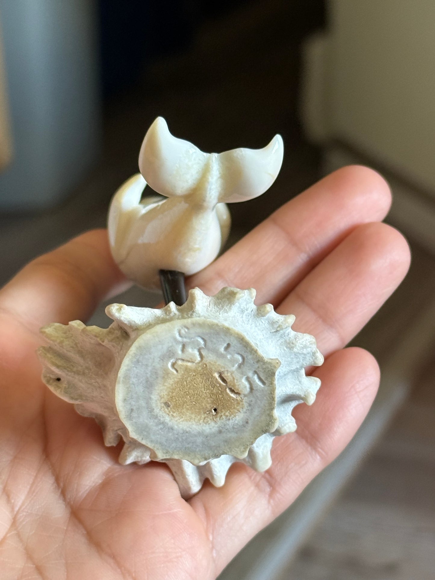 Dancing Ivory Beluga Whale Figurine