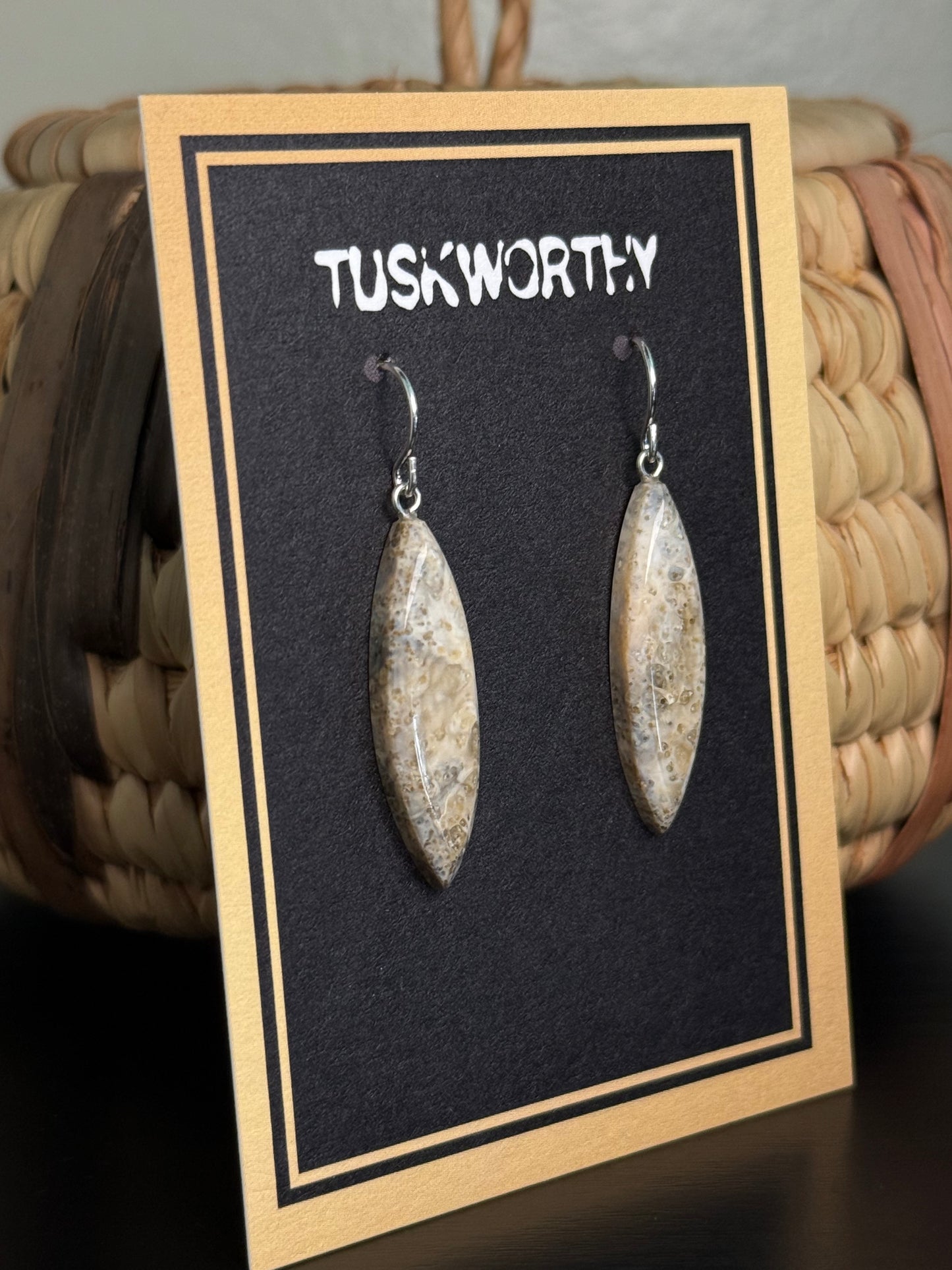 Fossilized Ivory Earrings