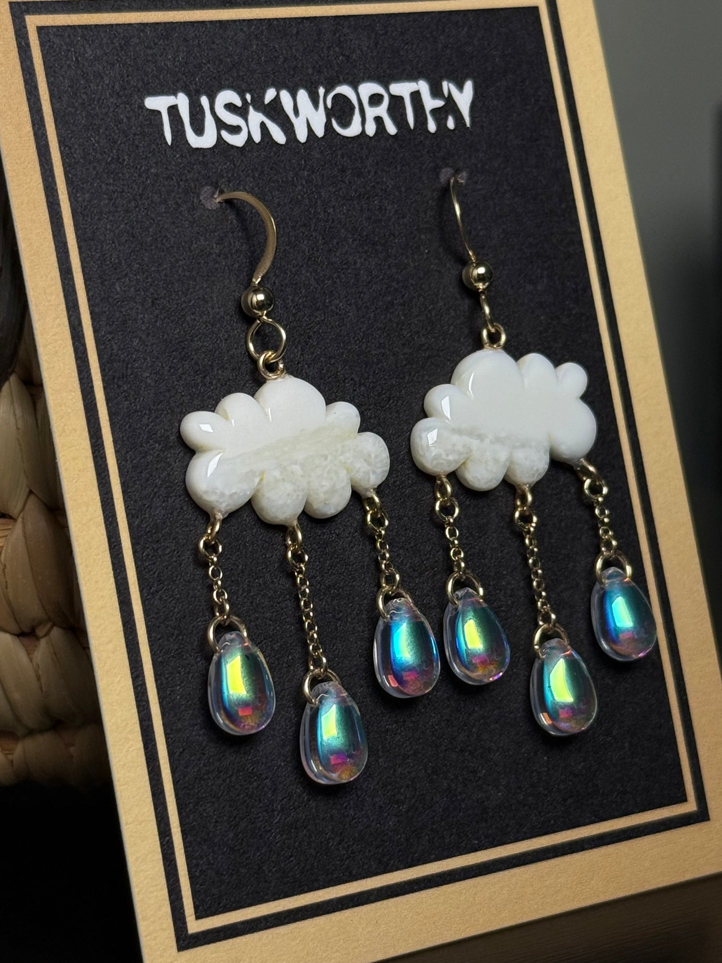 Ivory Storm Cloud Earrings
