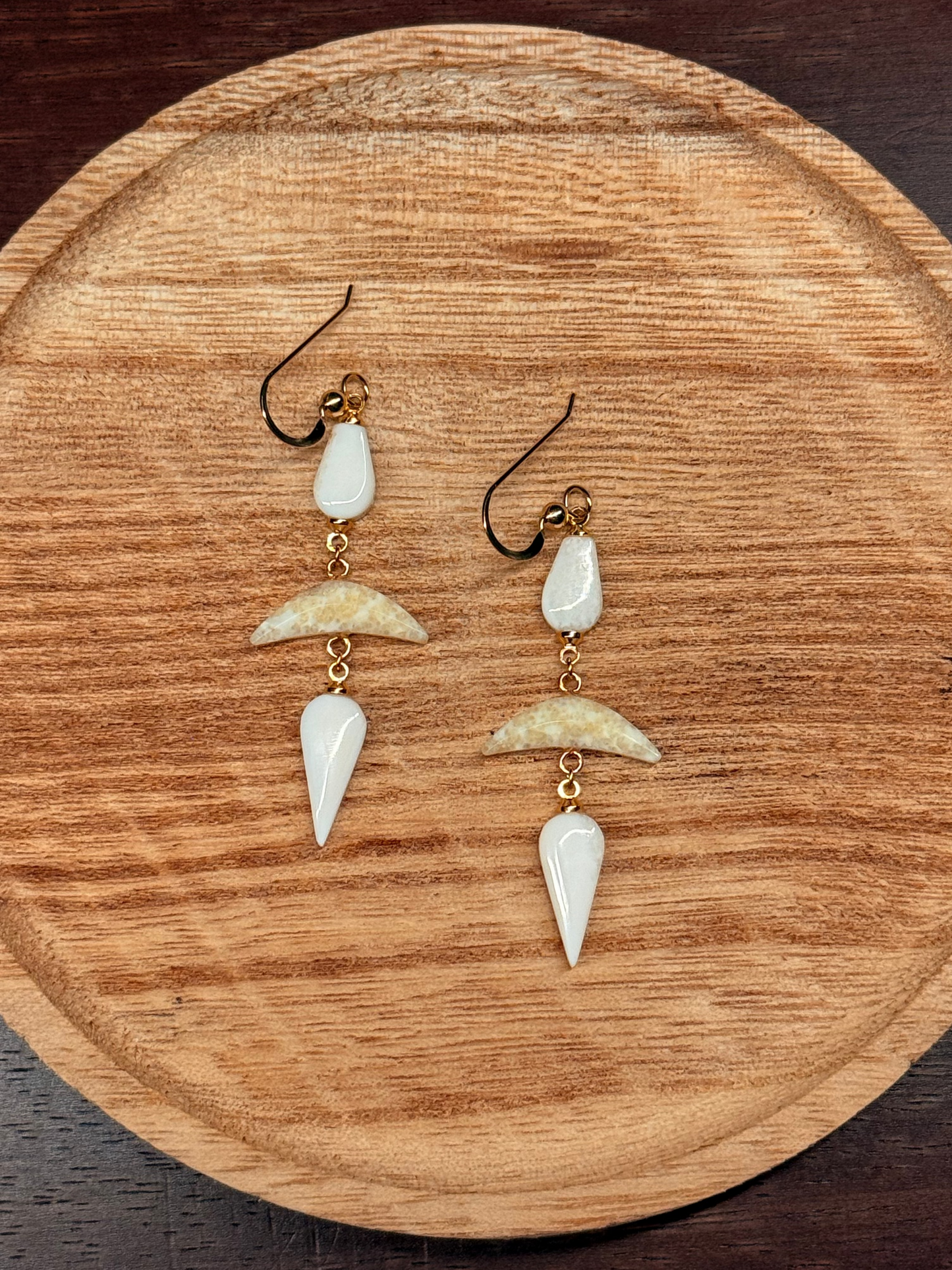 Ivory Moon Drop Earrings