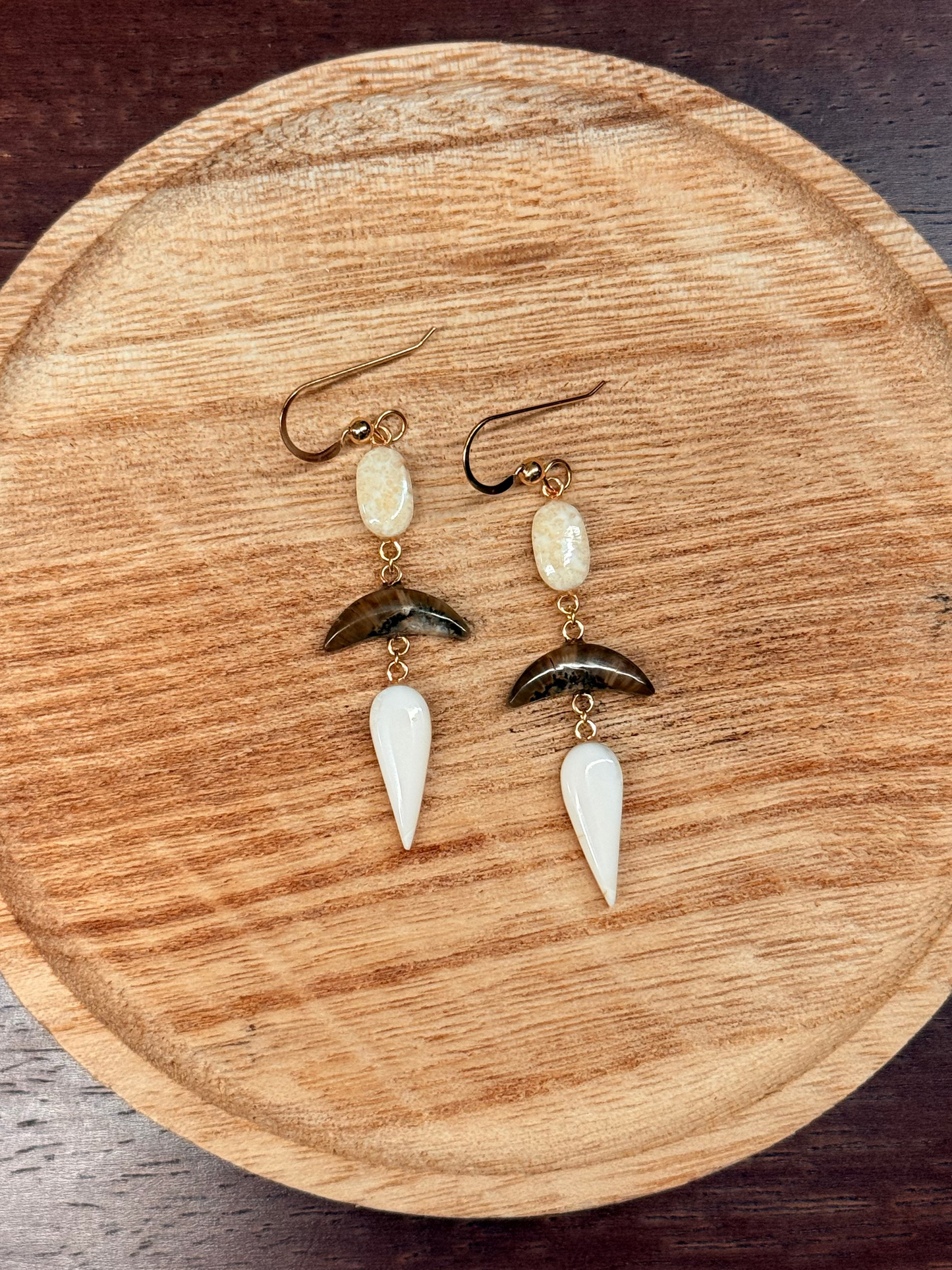 Ivory Moon Drop Earrings