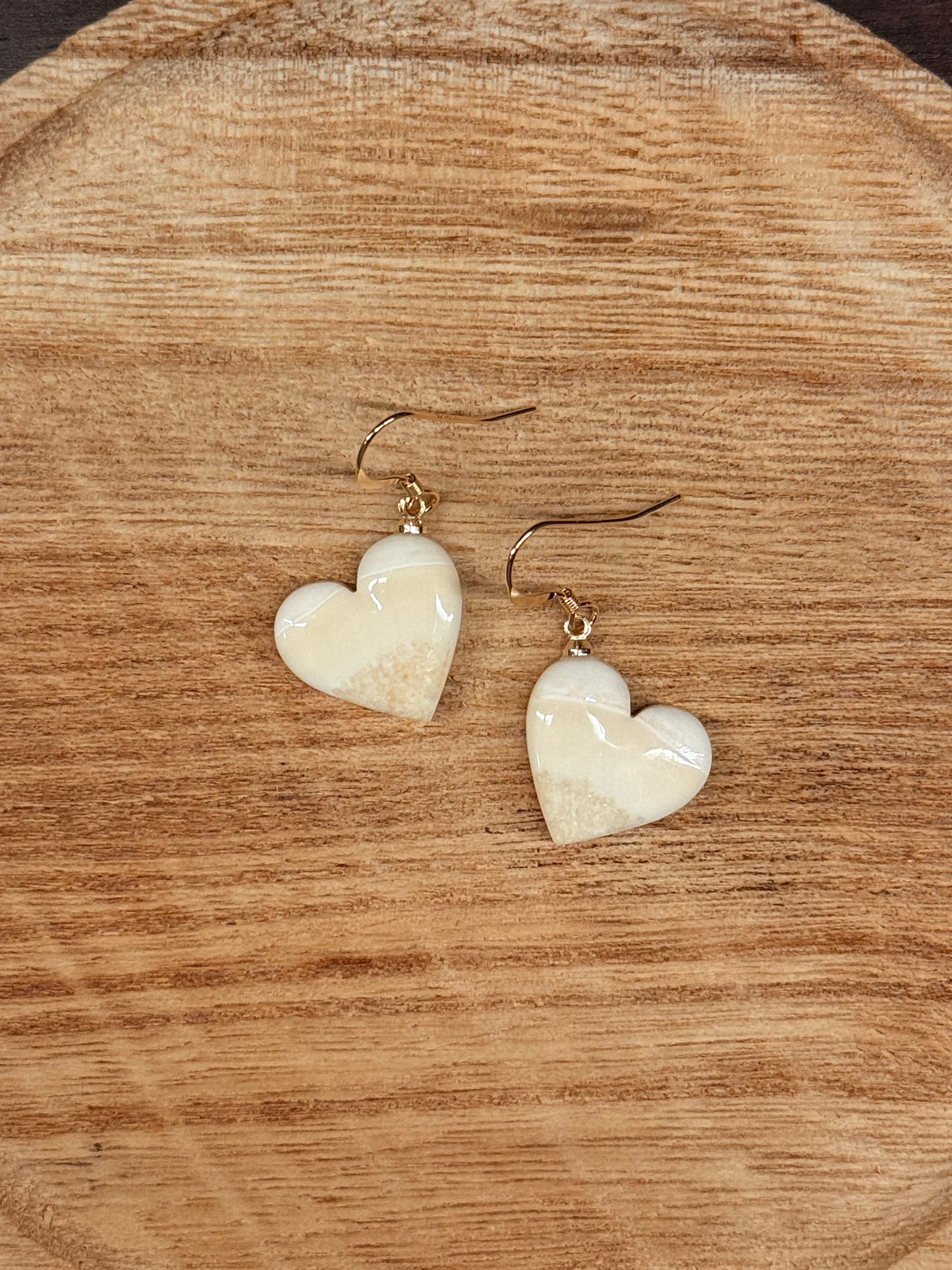 Ivory Heart Earrings