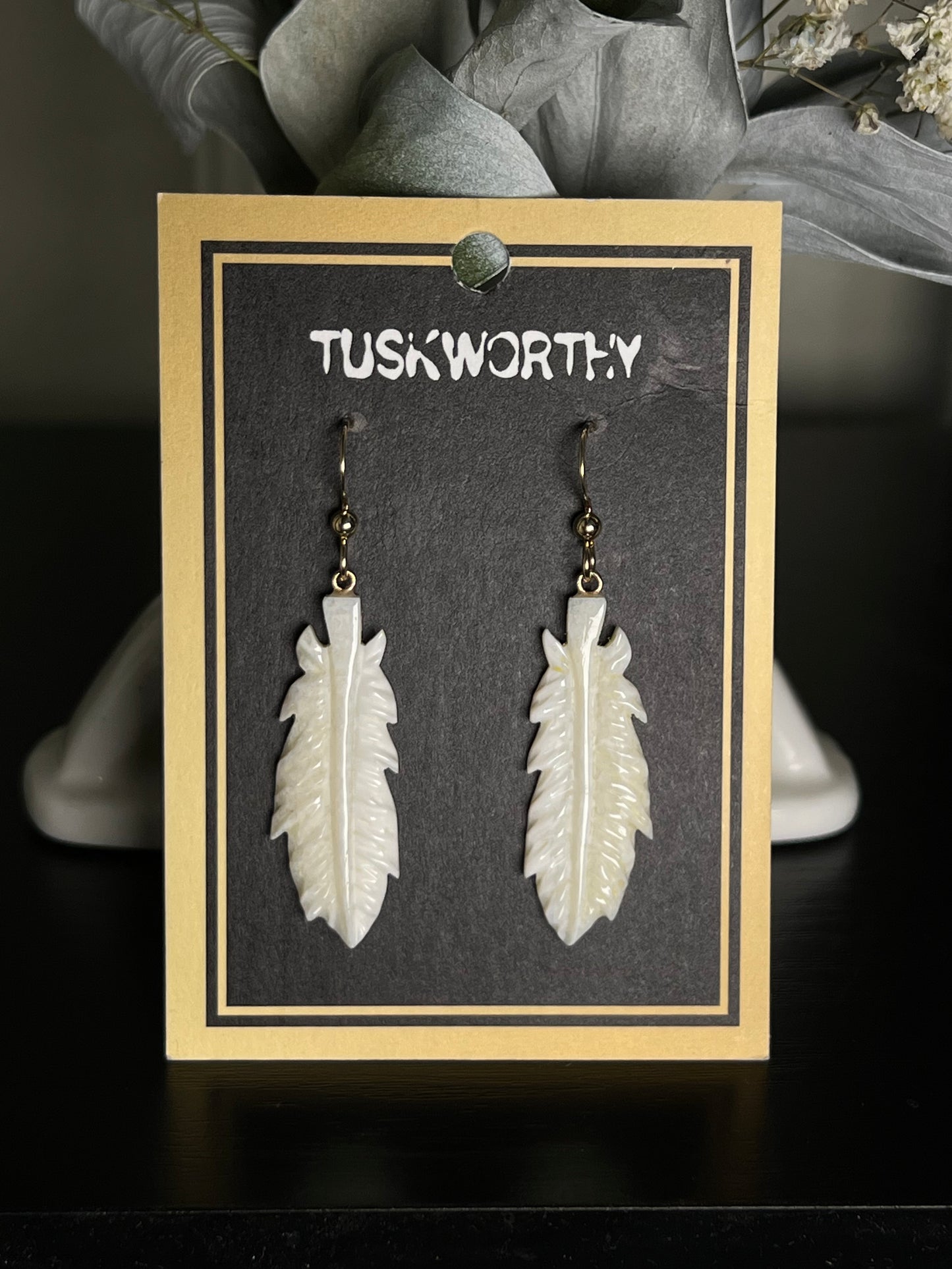 Ivory Feather Earrings