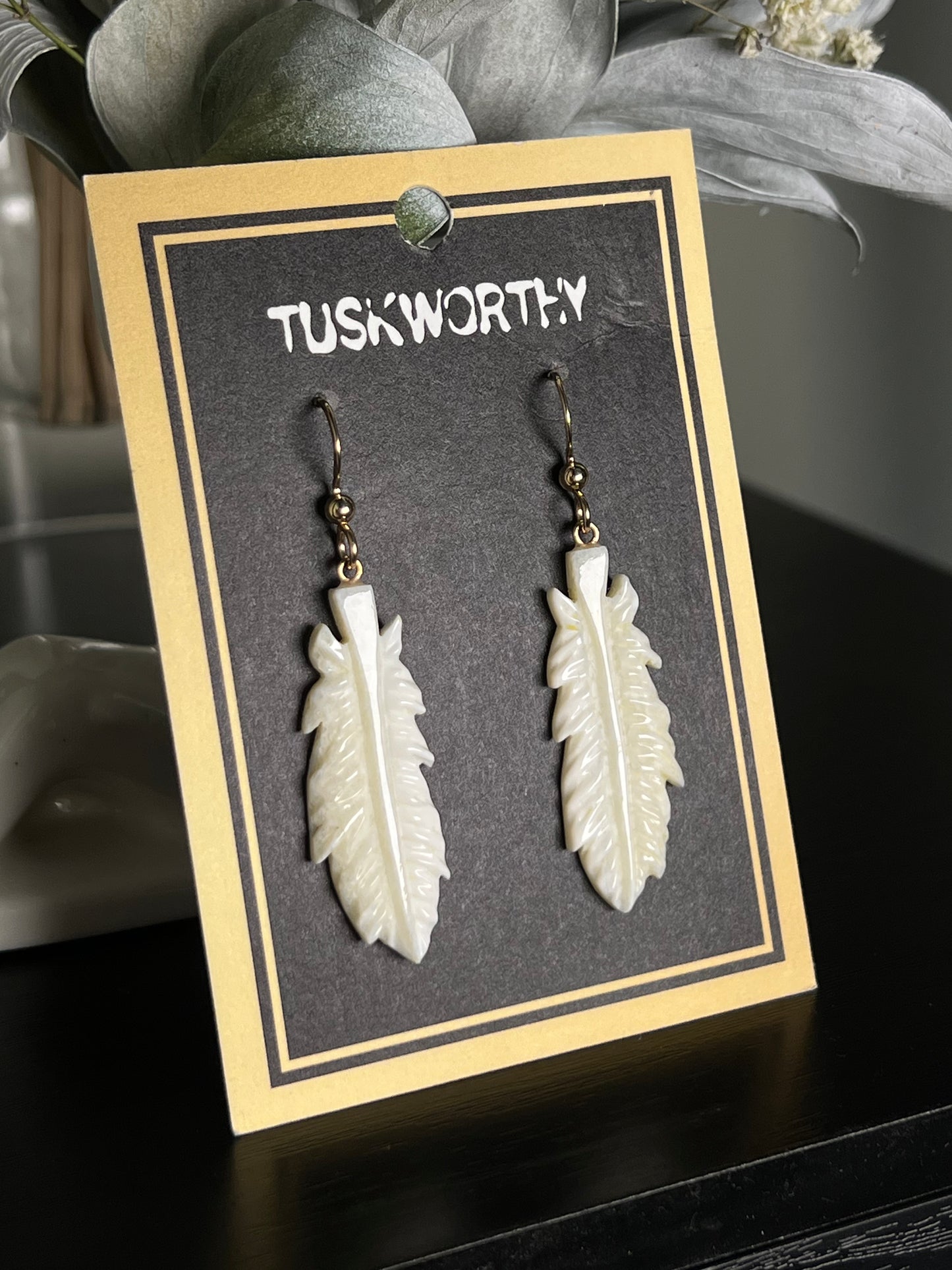 Ivory Feather Earrings