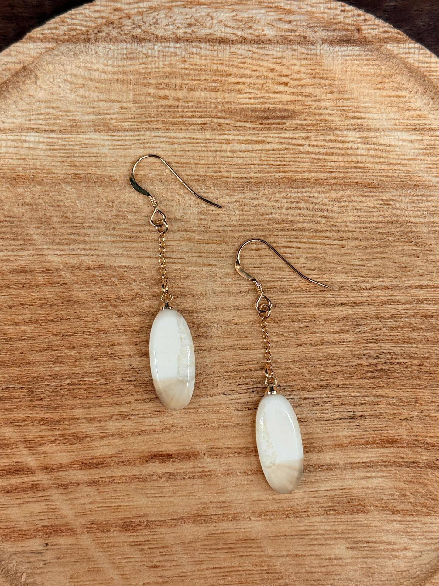 Oval Ivory Earrings
