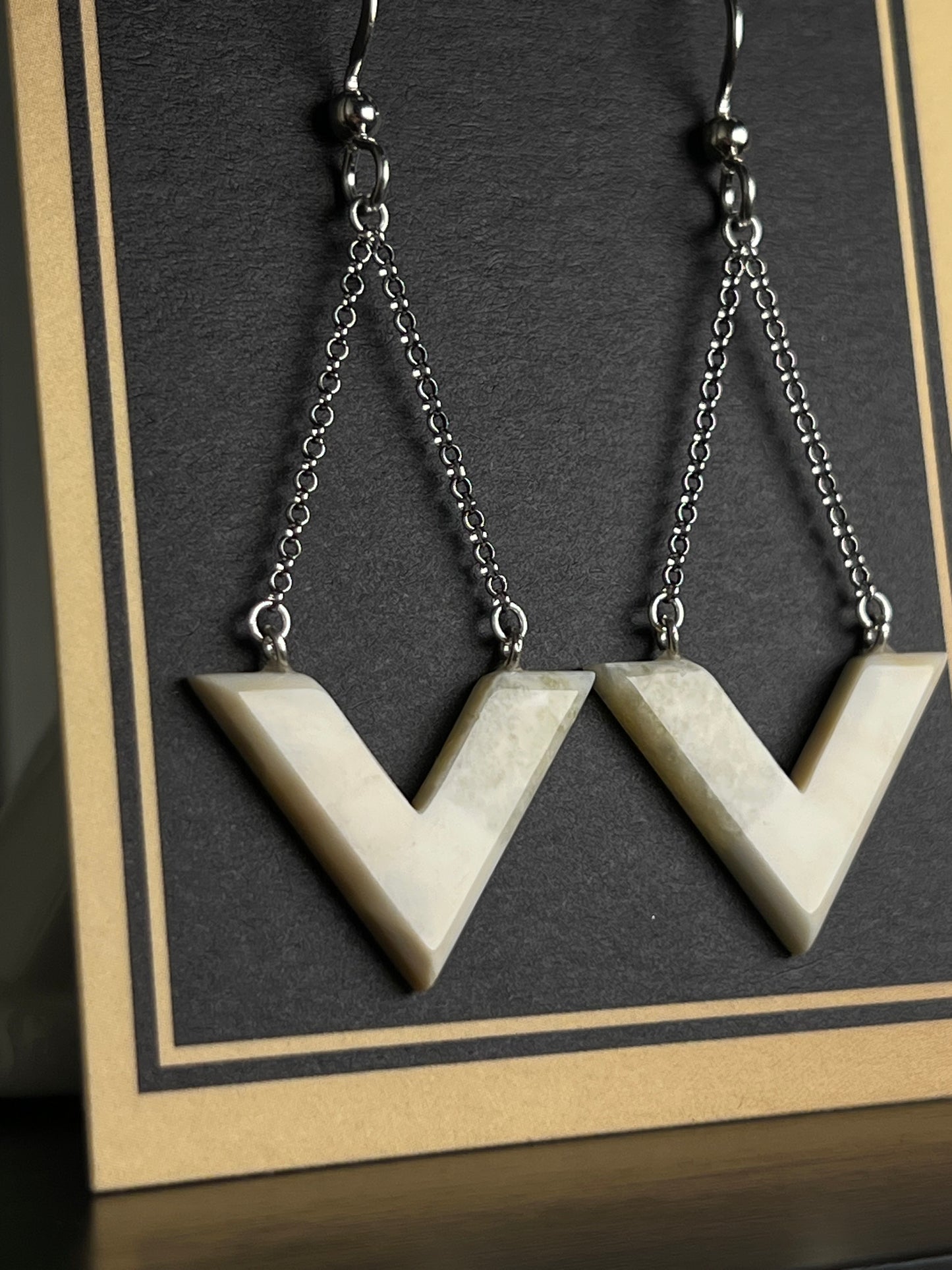 Ivory V-Shaped Earrings