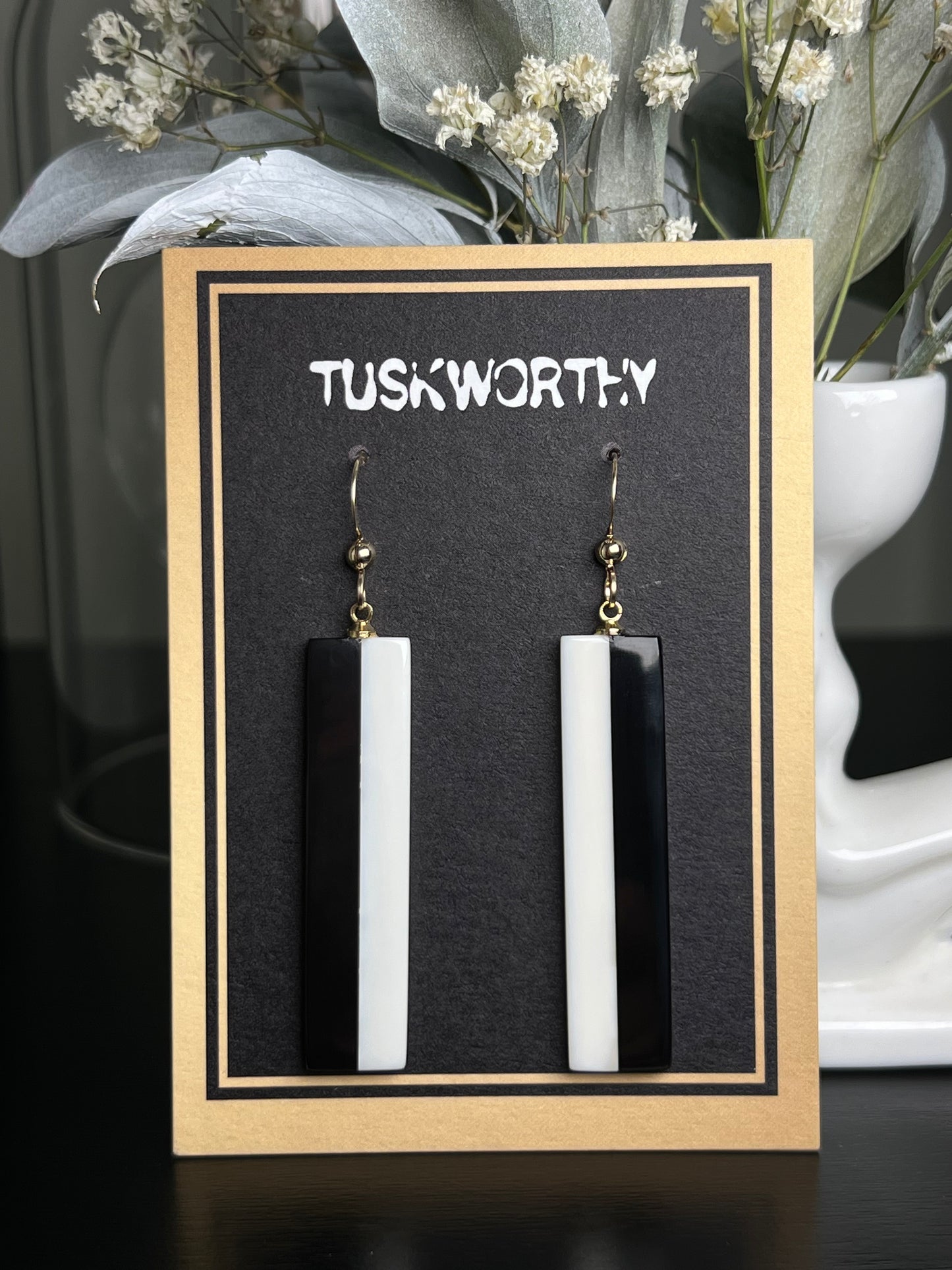 Ebony and Ivory Earrings