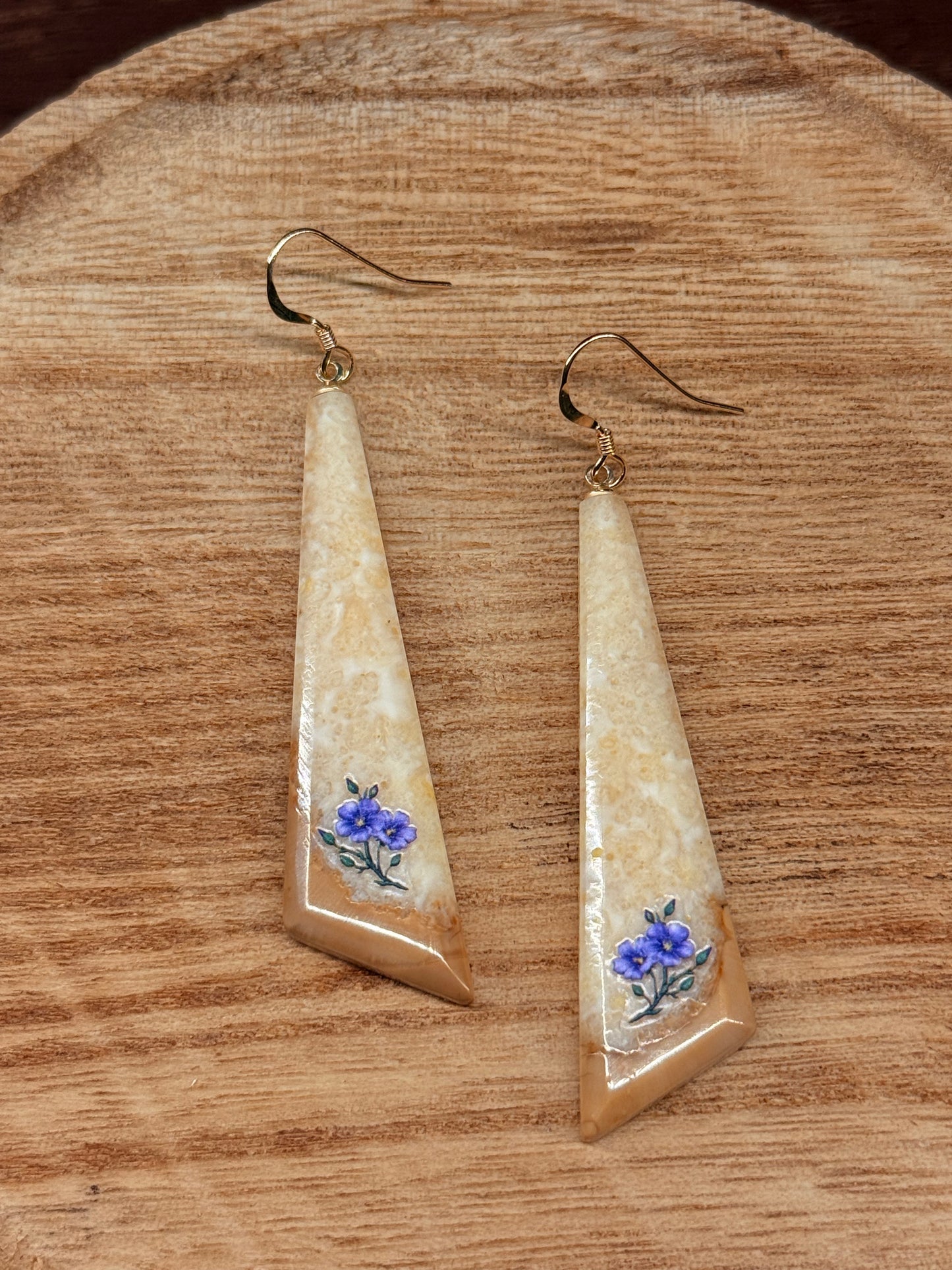 Floral Ivory Edge Earrings