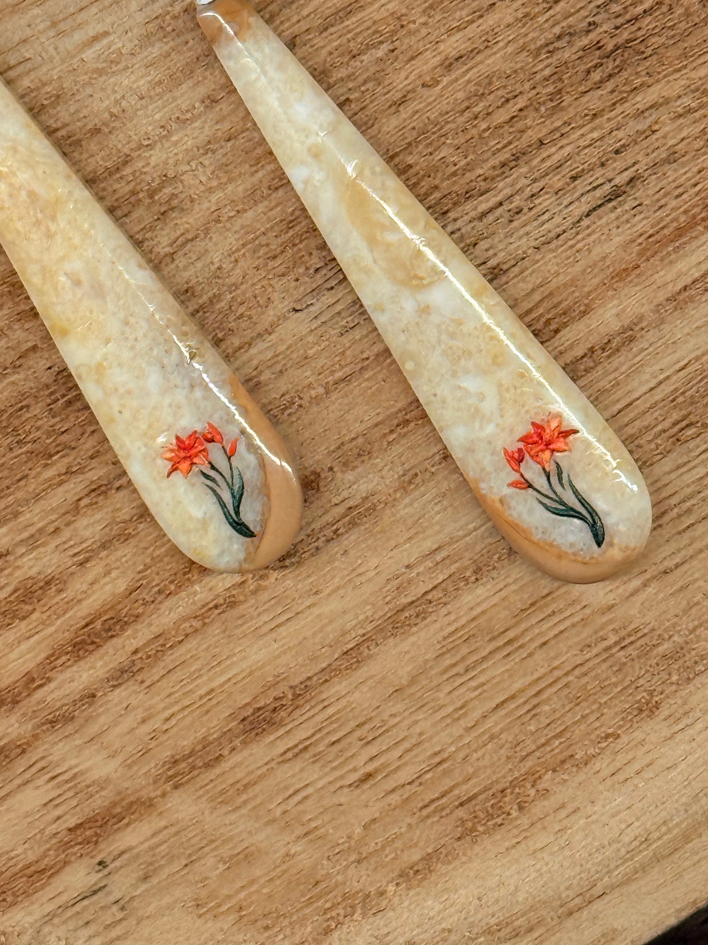 Floral Ivory Drop Earrings