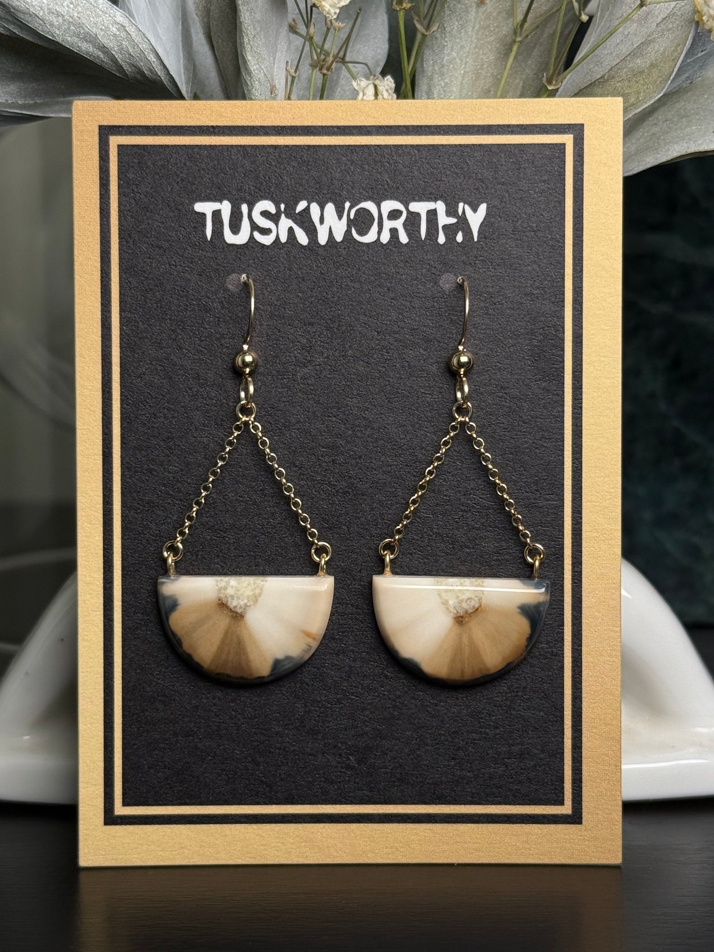 Fossilized Eclipse Swing Earrings