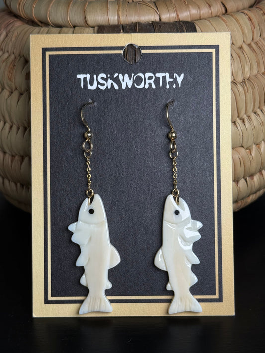 Ivory Salmon Earrings