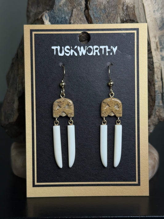 Ivory Walrus Tusk Earrings