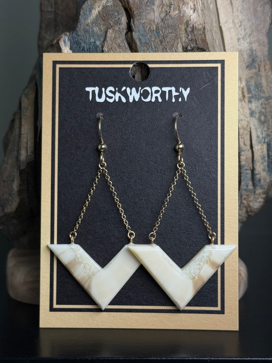 Ivory V-Shaped Earrings
