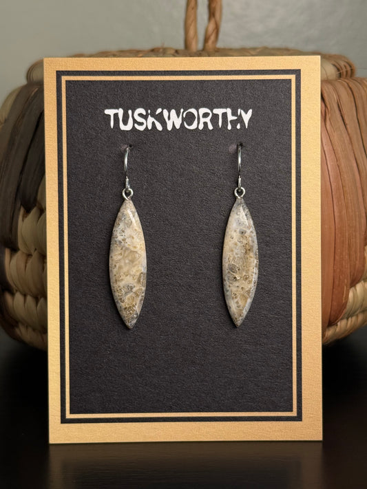 Fossilized Ivory Earrings