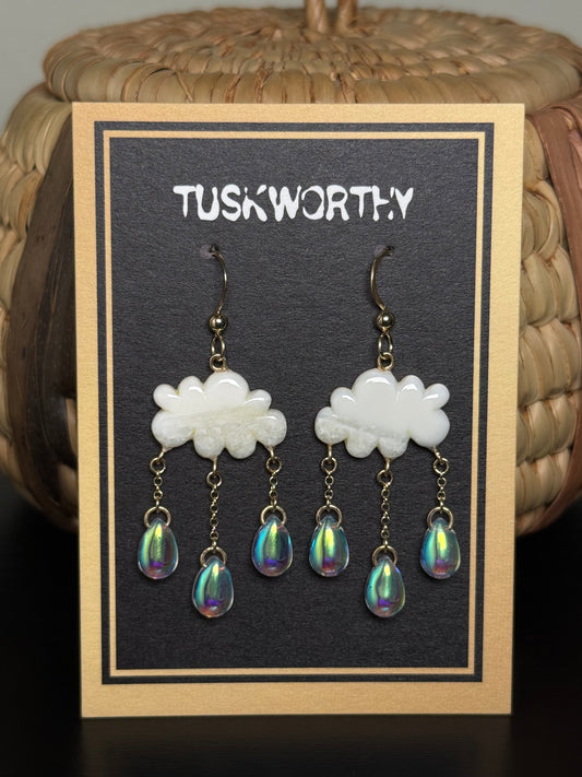 Ivory Storm Cloud Earrings
