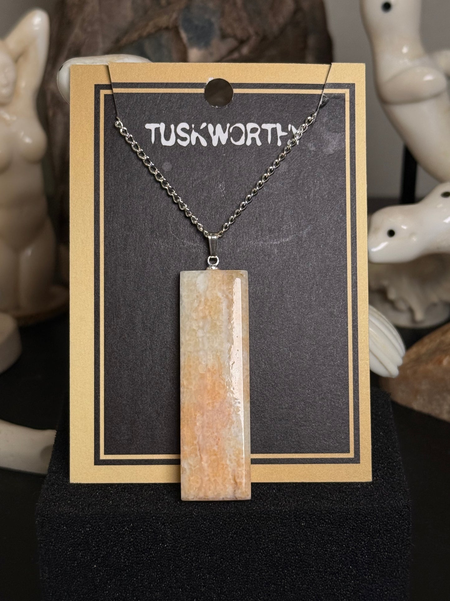 Peachy Ivory Bar Necklace