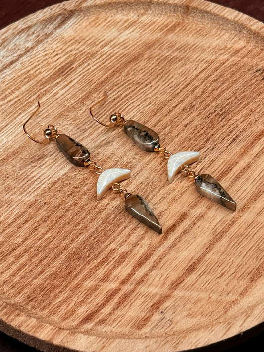 Ivory Moon Drop Earrings