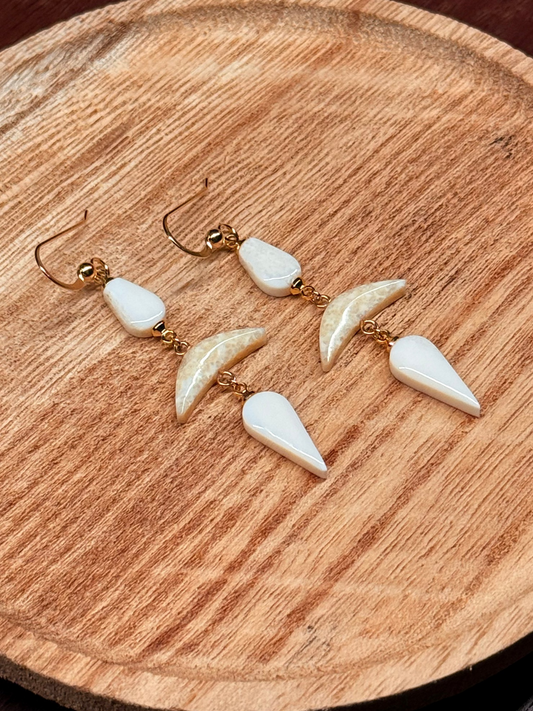 Ivory Moon Drop Earrings