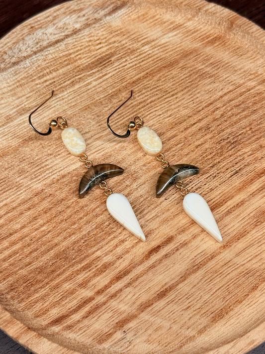 Ivory Moon Drop Earrings