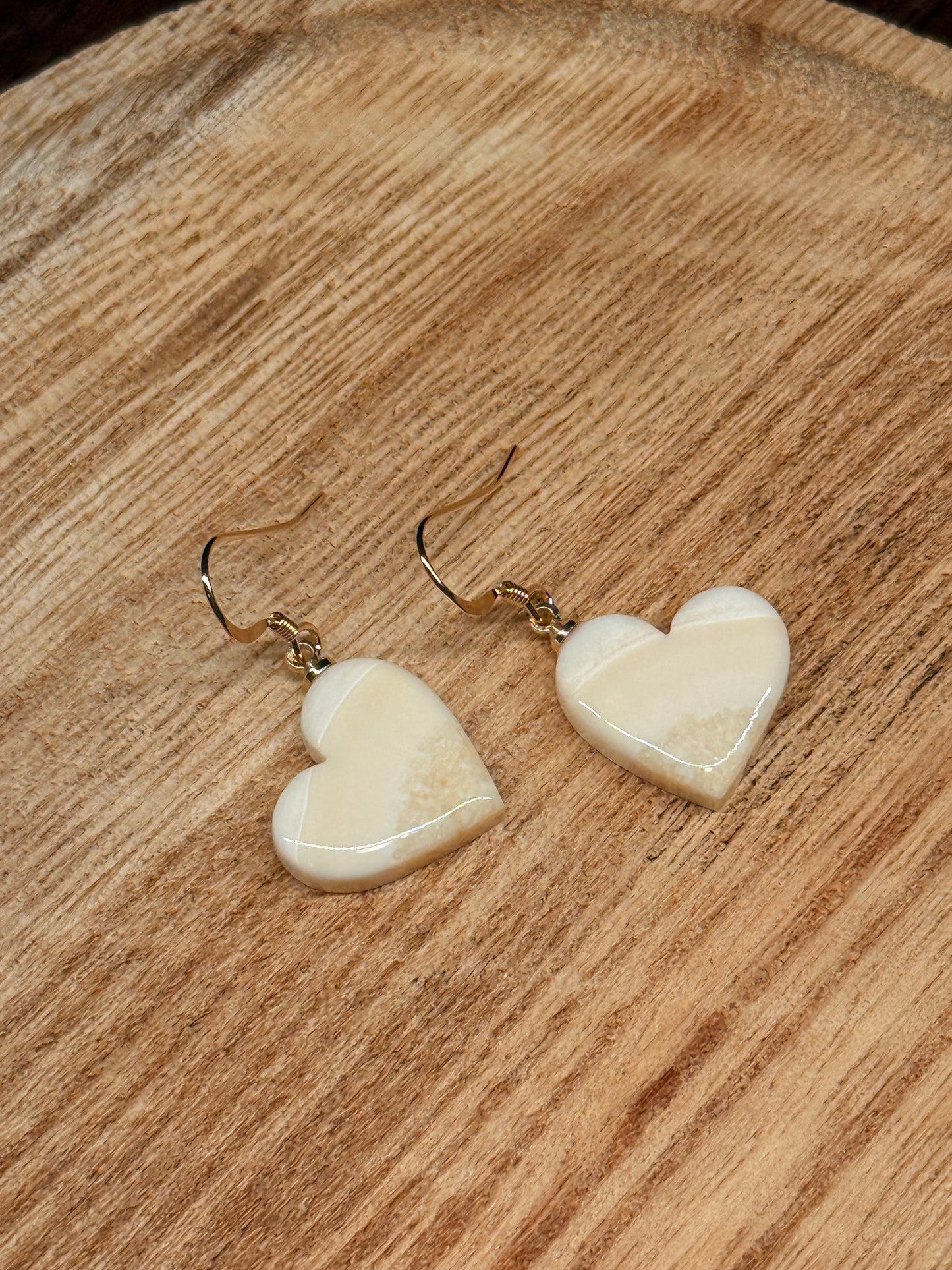 Ivory Heart Earrings