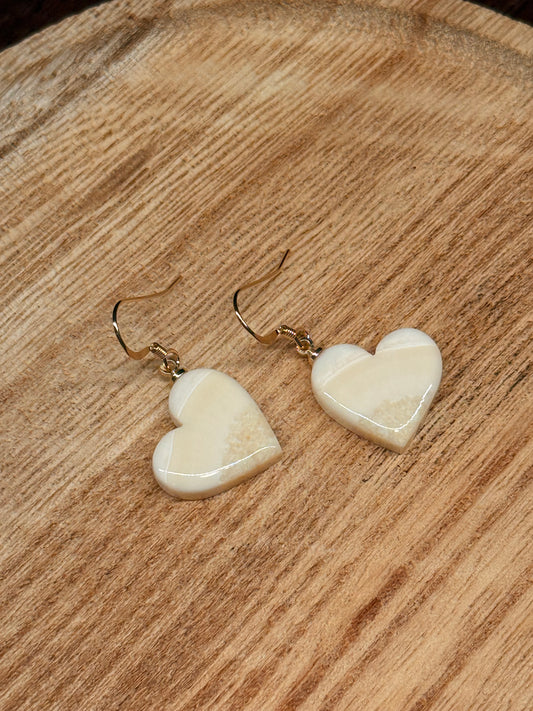 Ivory Heart Earrings