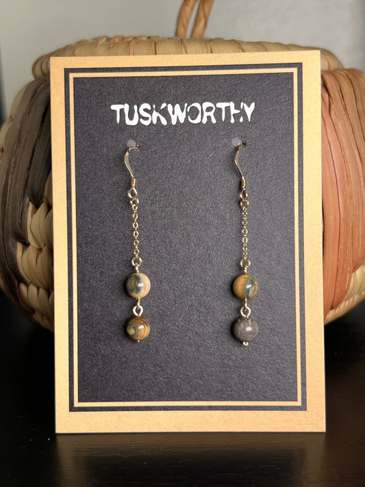 Two Tier Ivory Bead Earrings