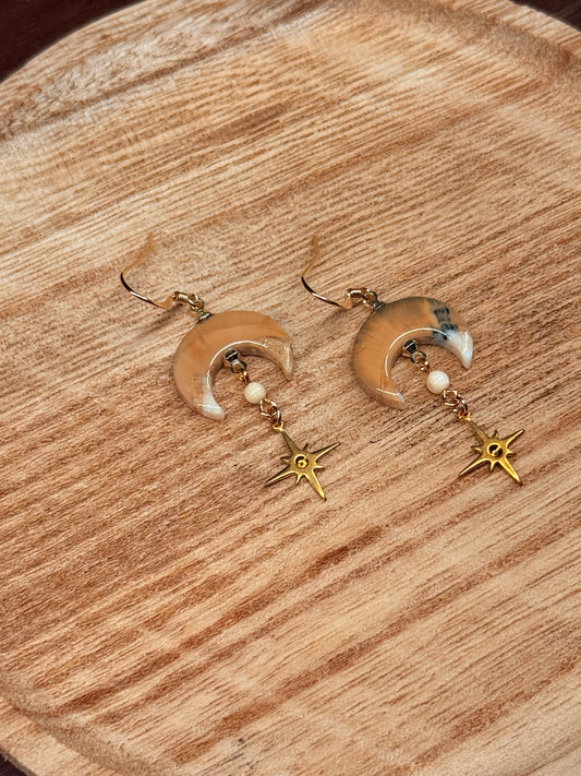 Ivory Moon Earrings