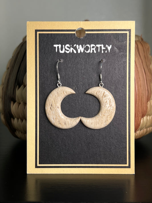 Whale Bone Moon Earrings