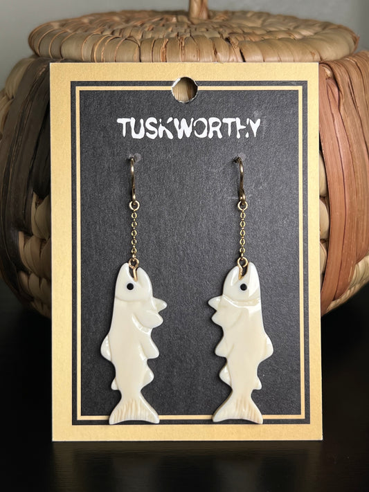 Ivory Salmon Earrings