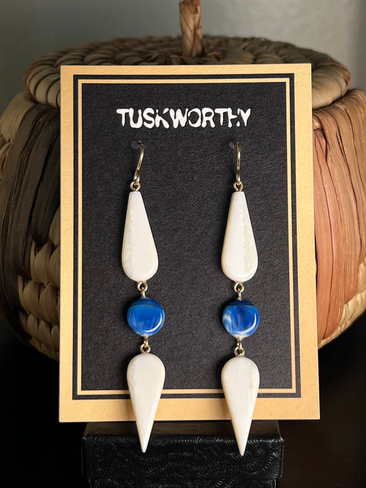 Cobalt Blue Inverted Harmony Tusk Drops