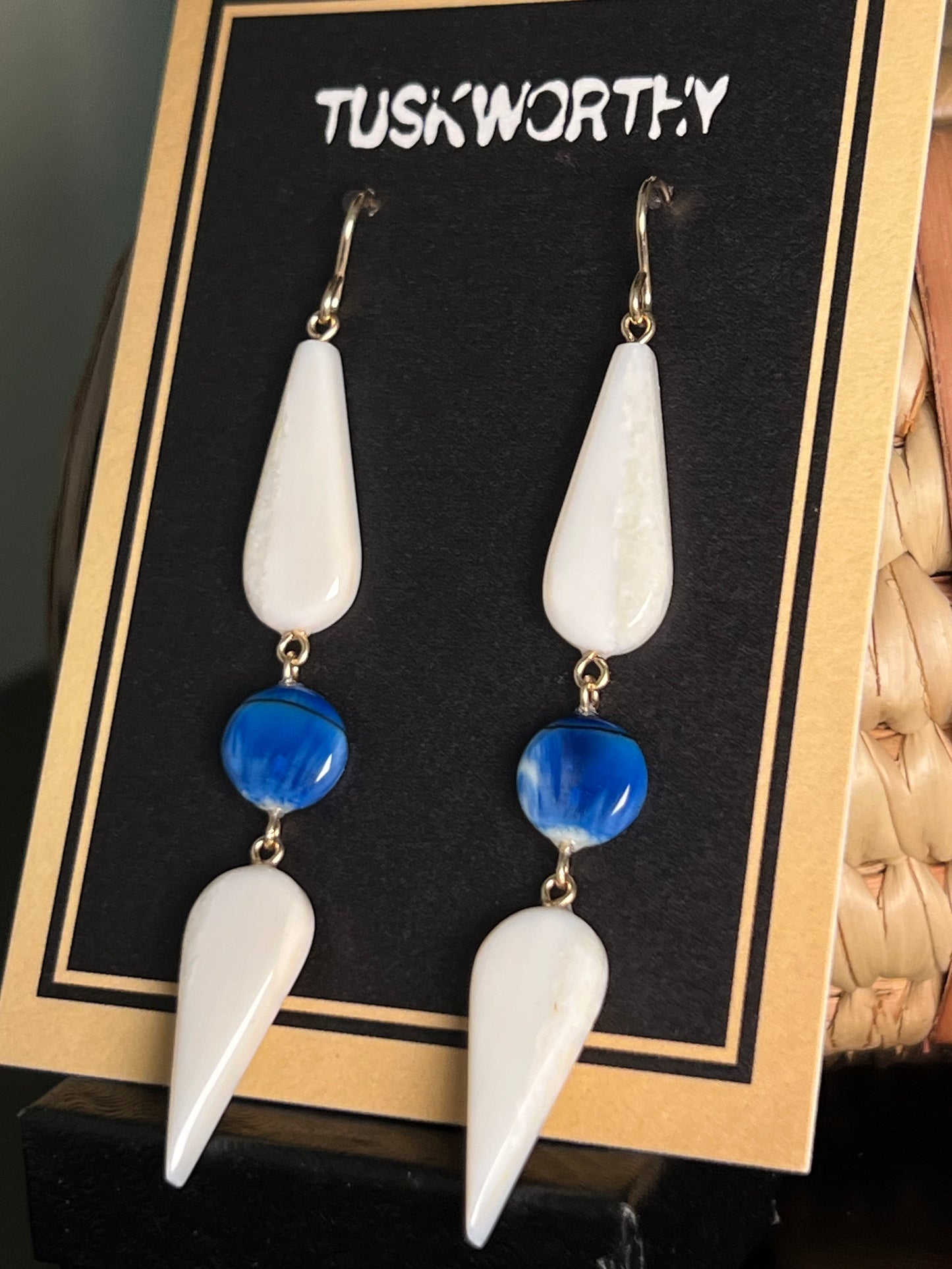 Cobalt Blue Inverted Harmony Tusk Drops