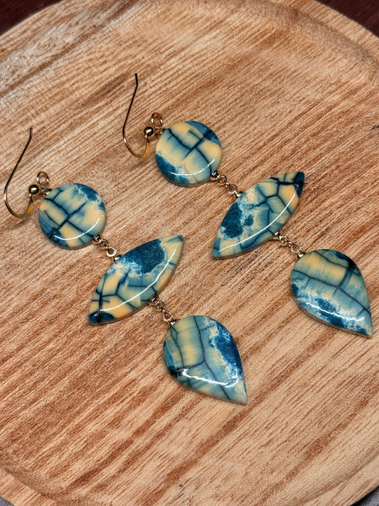 Teal Trinity Earrings