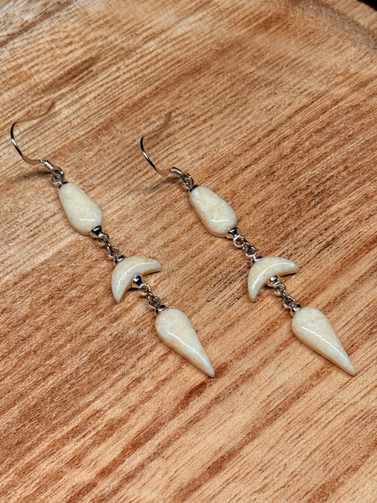 Ivory Moon Drop Earrings