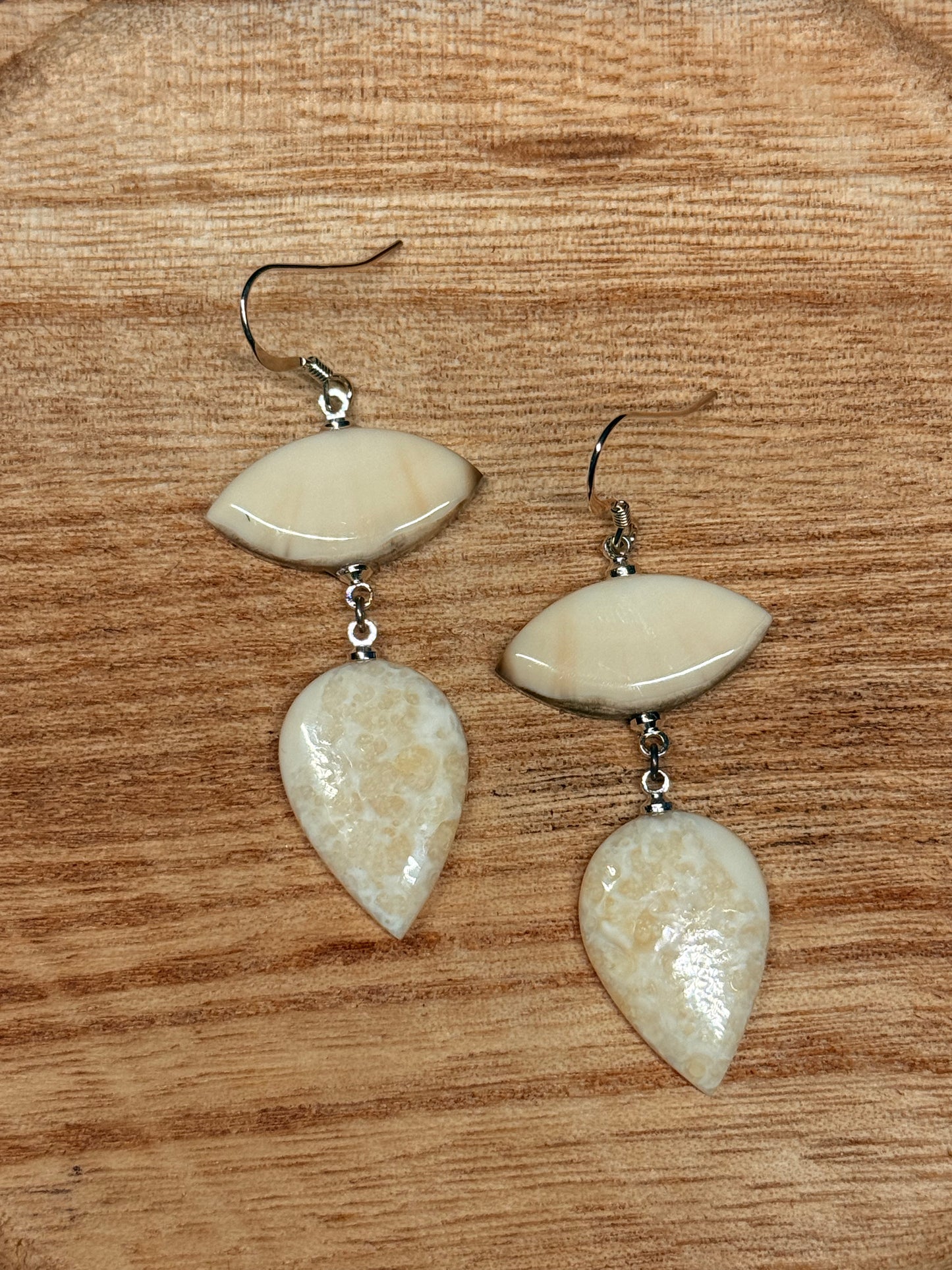 Two Tiered Ivory Earrings