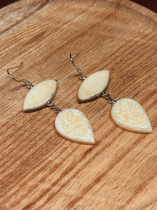 Two Tiered Ivory Earrings