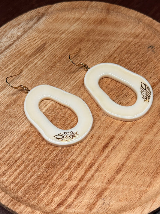 Natural Cut Ivory Hoops