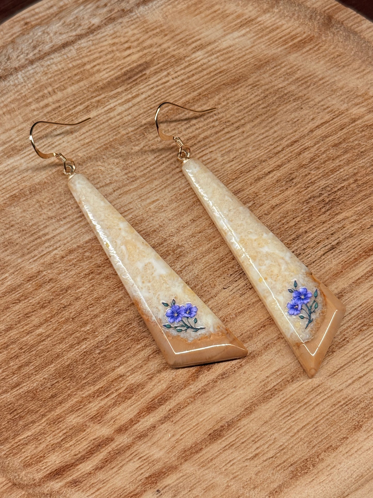 Floral Ivory Edge Earrings
