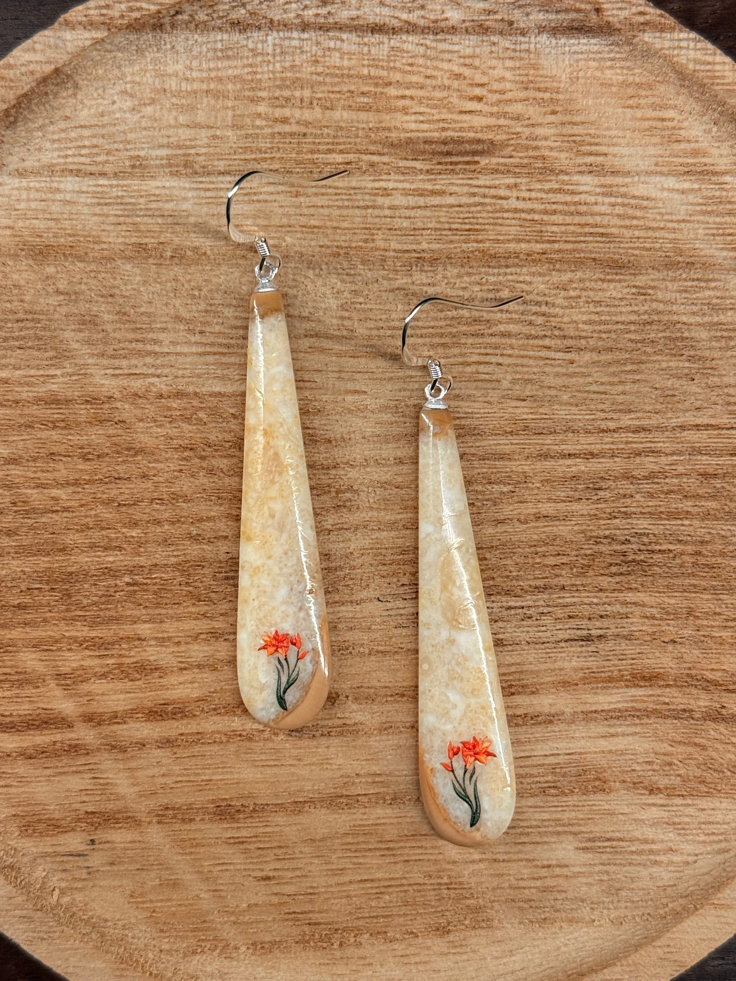 Floral Ivory Drop Earrings