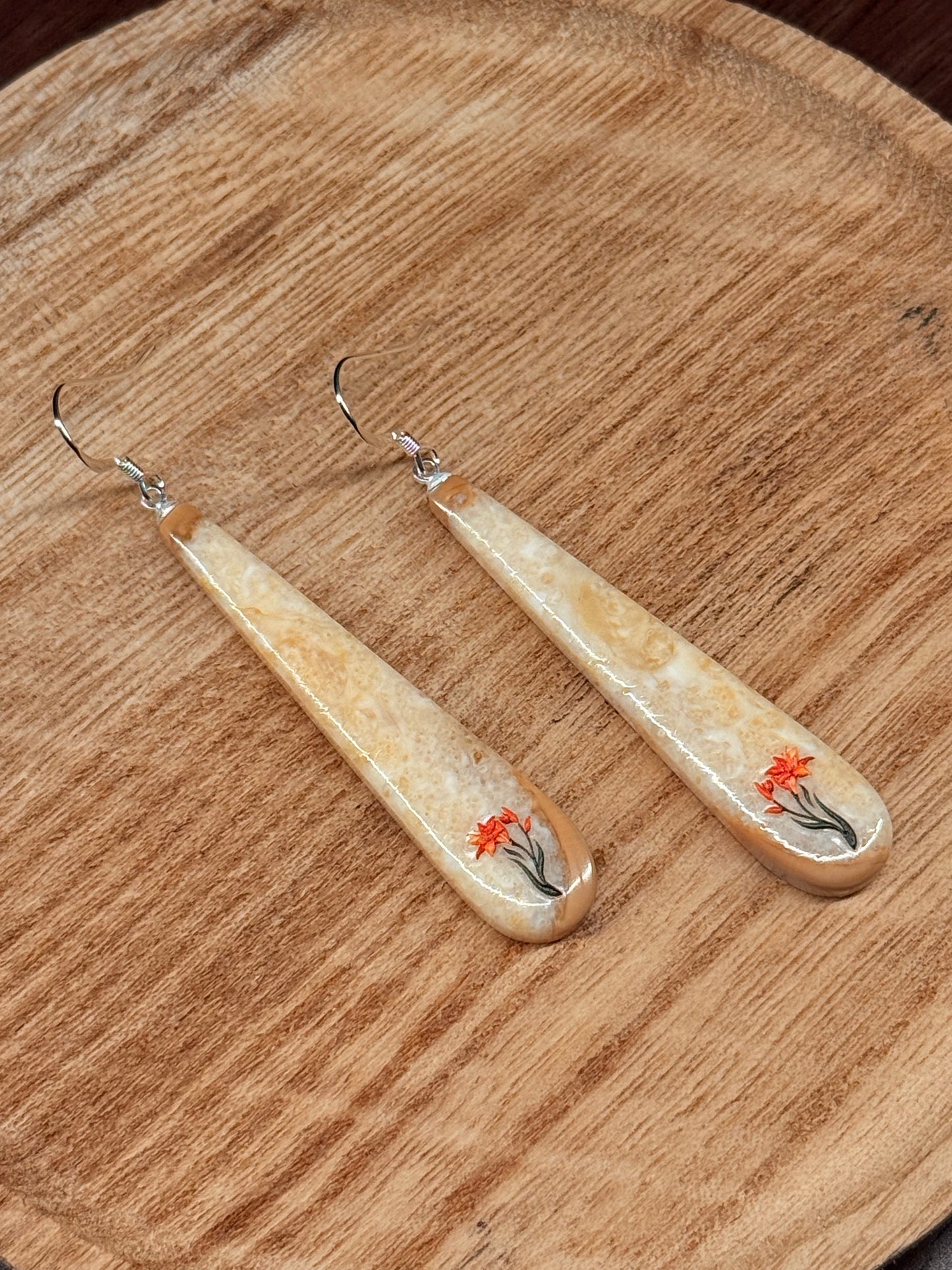 Floral Ivory Drop Earrings