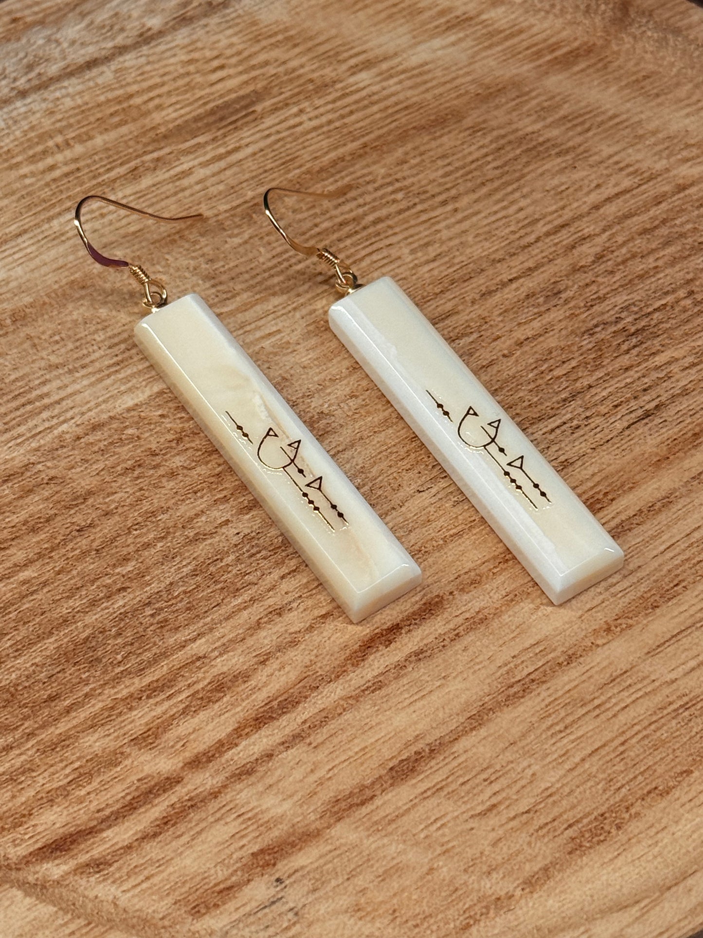 Geometric Ivory Bar Earrings