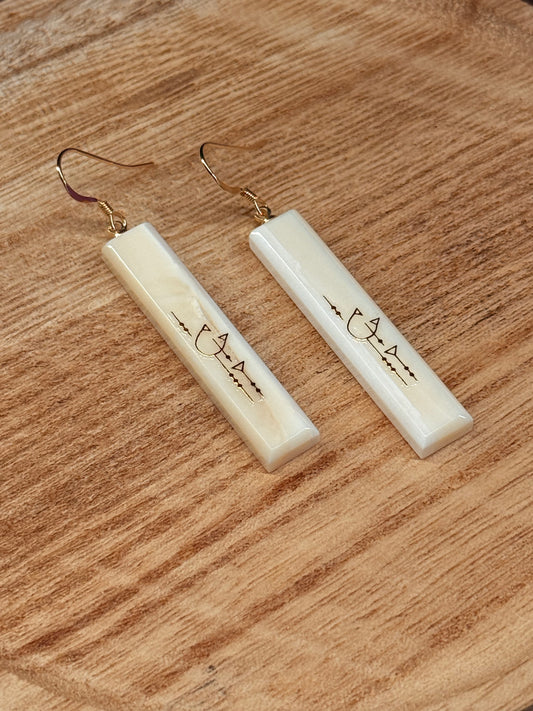 Geometric Ivory Bar Earrings