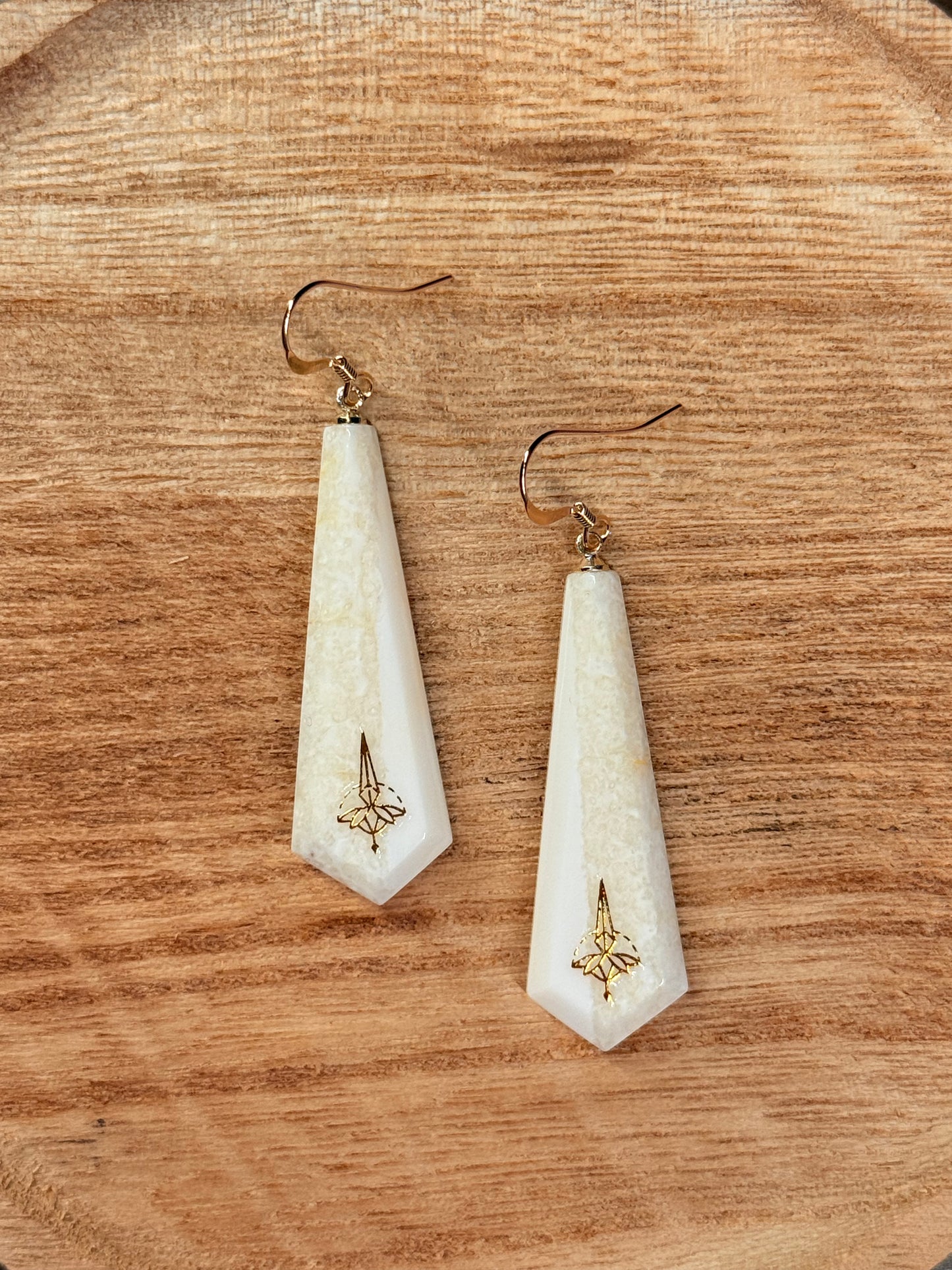 Golden Accent Ivory Earrings