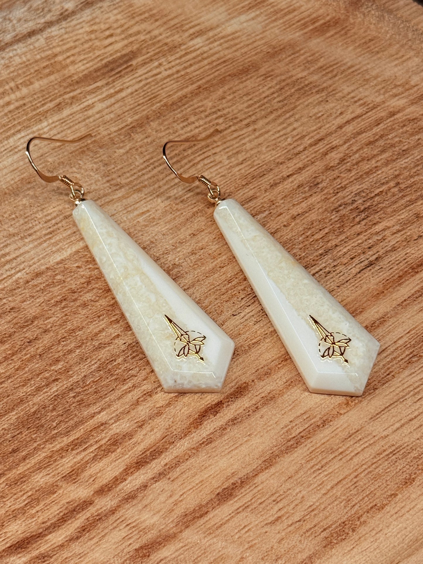 Golden Accent Ivory Earrings