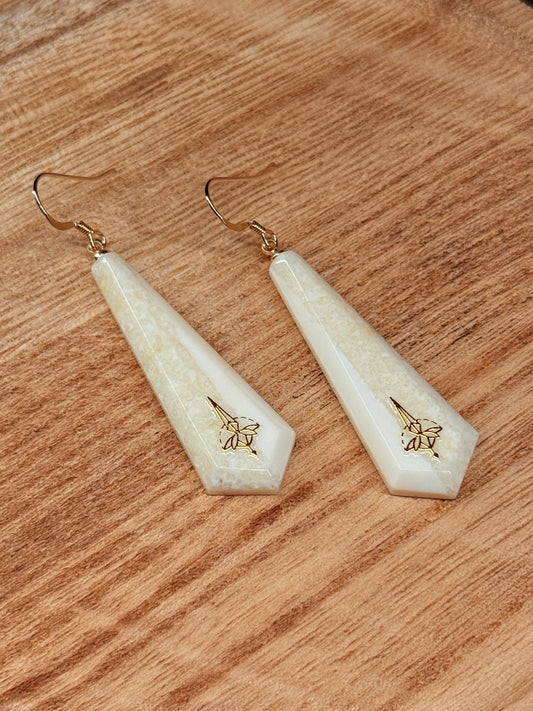 Golden Accent Ivory Earrings