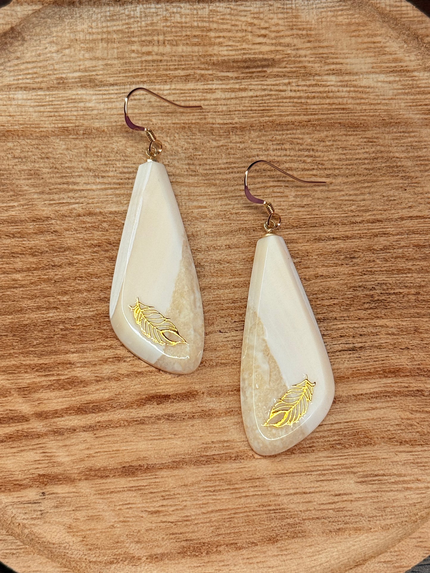 Golden Accent Ivory Earrings