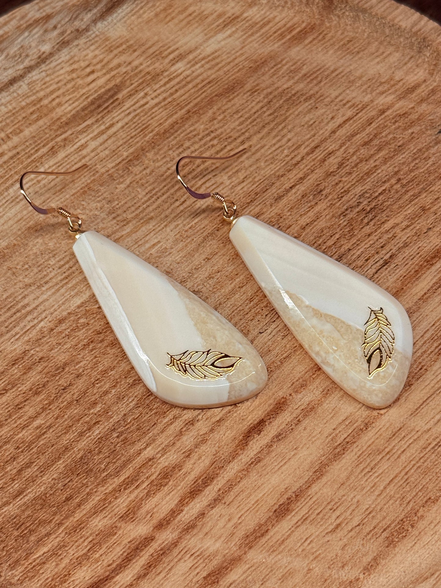 Golden Accent Ivory Earrings