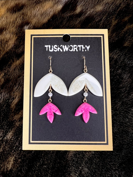 Fuchsia Lotus Drop Earrings